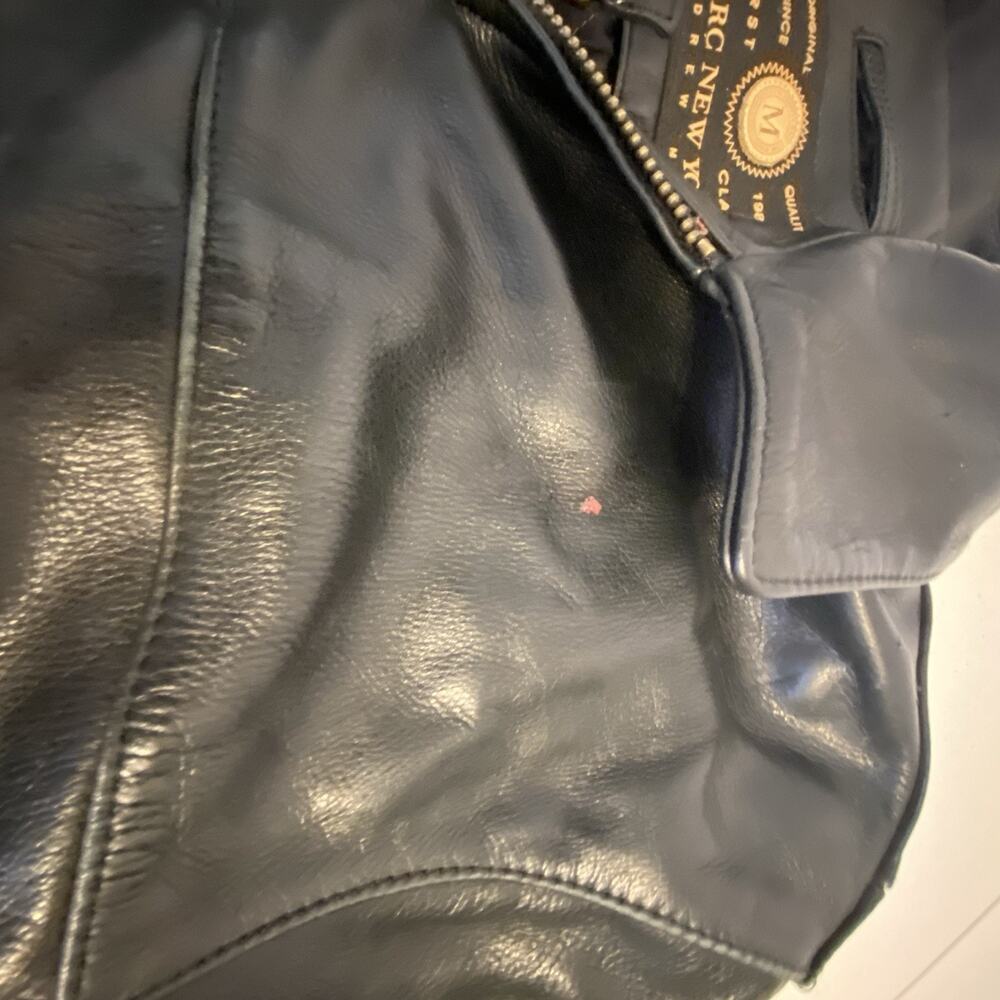 ANDREW MARC NEW YORK Women XXL Black Leather Biker Western Jacket Zip Up Pockets - Picture 7 of 16